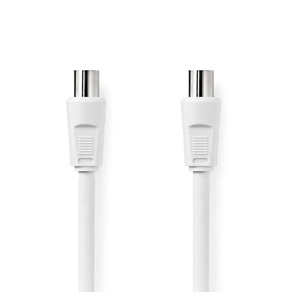 Coax Cable | IEC (Coax) Han | IEC (Coax) Hun | Nikkelplateret | 90 dB | 75 Ohm | Dobbelt afskærmet | 3.00 m | Runde | PVC | Hvid | Label