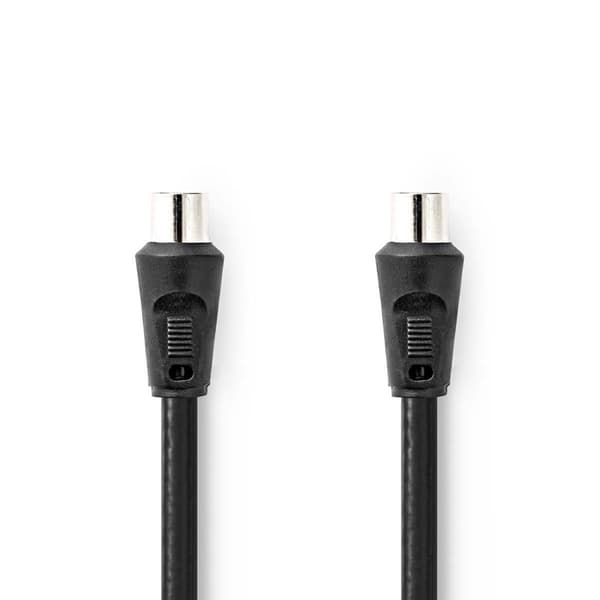 Coax Cable | IEC (Coax) Han | IEC (Coax) Han | Nikkelplateret | 90 dB | 75 Ohm | Dobbelt afskærmet | 1.50 m | Runde | PVC | Sort | Label