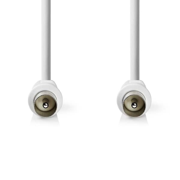 Coax Cable | IEC (Coax) Han | IEC (Coax) Han | Nikkel belagt | 90 dB | 75 Ohm | Dobbelt skjermet | 3.00 m | Rund | PVC | Hvit | Label