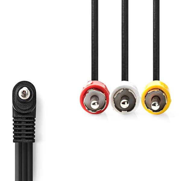 Audio Video Cable | 3.5 mm Han | 3x RCA Han | Nikkel belagt | 2.00 m | Rund | PVC | Sort