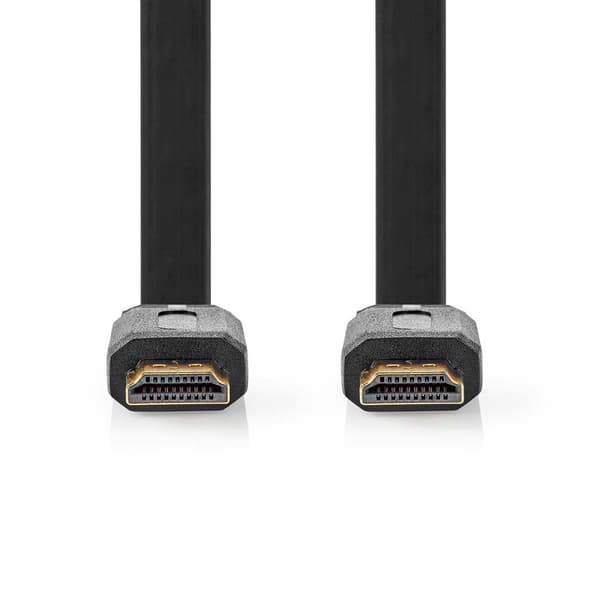 High Speed HDMI ™ kabel med Ethernet | HDMI™ Kontakt | HDMI™ Kontakt | 4K@30Hz | 10.2 Gbps | 10.0 m | Platt | PVC | Svart | Label