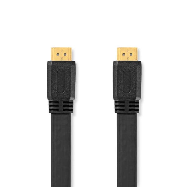 High Speed HDMI ™ kabel med Ethernet | HDMI™ Kontakt | HDMI™ Kontakt | 4K@30Hz | 10.2 Gbps | 10.0 m | Platt | PVC | Svart | Label