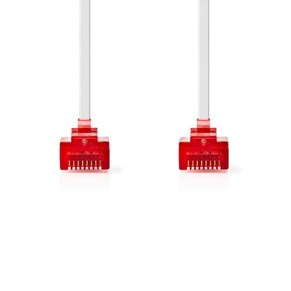 Kat 6 kabel | RJ45 Han | RJ45 Han | U/UTP | 0.50 m | Snagless | Fladt | PVC | Hvid | Label