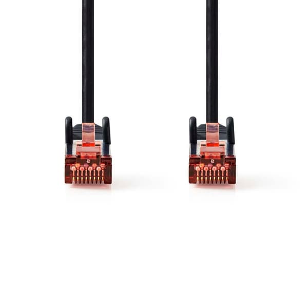 CAT6 Nettverkskabel | RJ45 Han | RJ45 Han | S/FTP | 15.0 m | Rund | LSZH | Sort | Label