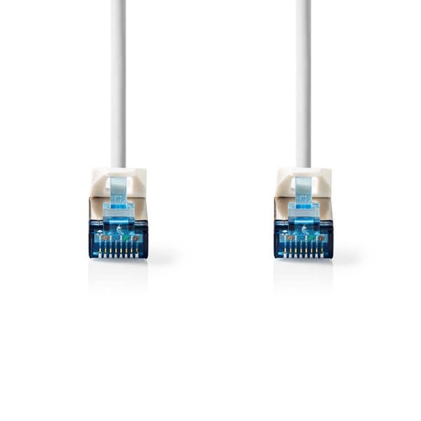 CAT6a nätverkskabel | S/FTP | RJ45 hane | RJ45 hane | 5.00 m | Snagless | Rund | LSZH | Vit | Label