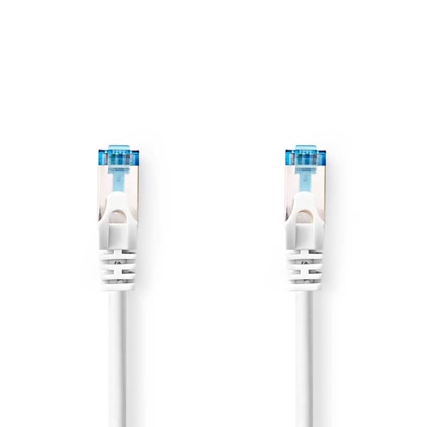 CAT6a nettverkskabel | S/FTP | RJ45 Han | RJ45 Han | 1.00 m | Snagless | Rund | LSZH | Hvit | Label