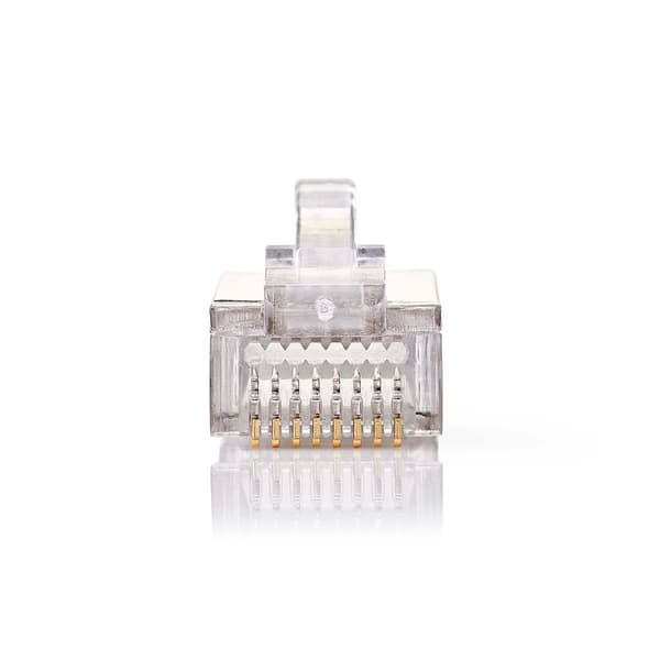RJ45-stik | Han | Stranded STP CAT5 | Lige | Guldplateret | 10 stk. | PVC | Gennemsigtig | Box