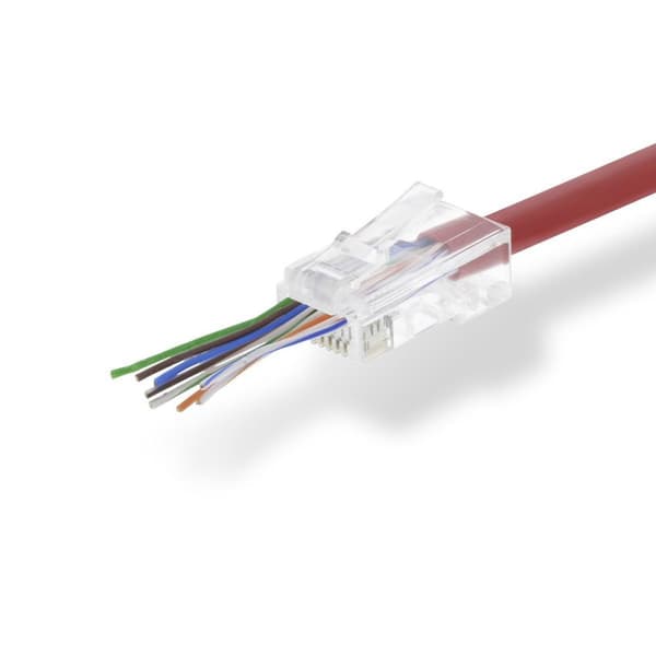 RJ45-stik | RJ45 Pass Through | Solid UTP CAT5 | Lige | Guldplateret | 10 stk. | PVC | Gennemsigtig | Box