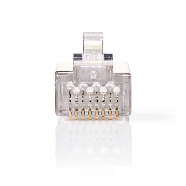 RJ45-kontakt | Hann | Strandet STP CAT6 | Rett | Gull belagt | 10 stk. | PVC | Gjennomsiktig | Boks