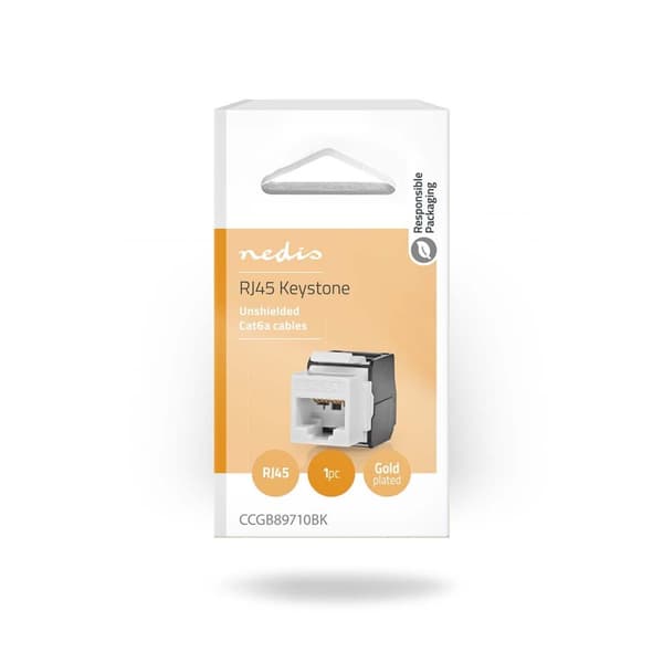 Keystone | CAT6a | RJ45 Hun | U/UTP | ABS | Boks