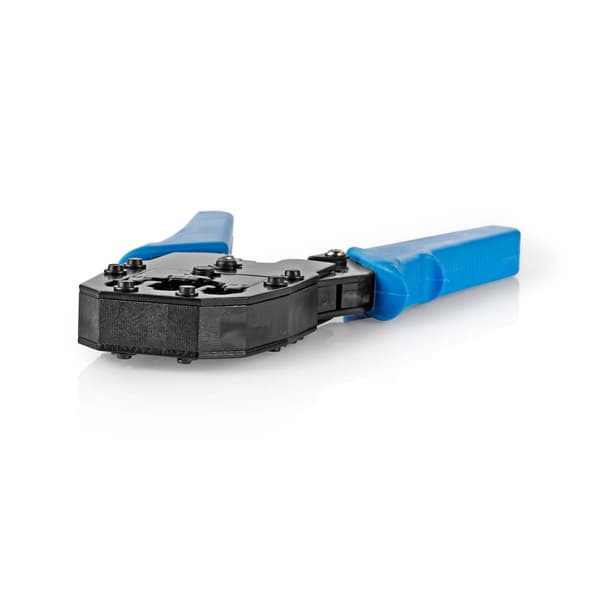 Crimp Tang | CAT5 / CAT5e / CAT6 / CAT6a / RJ10 / RJ11 / RJ45 | Klipper / Plier / Stripping | ABS / Stål | Blå