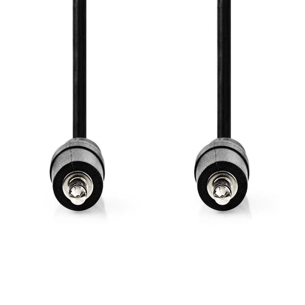 Stereo Audio kabel | 3.5 mm Hanstik | 3.5 mm Hanstik | Nikkelplateret | 5.00 m | Runde | Sort | Label