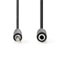Miniatyrbillede 2 af 3: Stereo Audio kabel | 3.5 mm Hanstik | 3.5 mm Hunstik | Nikkelplateret | 5.00 m | Runde | Sort | Label