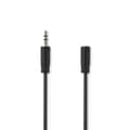 Miniatyrbillede 1 af 3: Stereo Audio kabel | 3.5 mm Hanstik | 3.5 mm Hunstik | Nikkelplateret | 5.00 m | Runde | Sort | Label