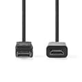Miniatyrbild 2 av 3: Displayport-kabel | DisplayPort Hane | HDMI™ Kontakt | 1080p | Nickelplaterad | 1.00 m | Rund | PVC | Svart | Label