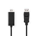 Miniatyrbild 1 av 3: Displayport-kabel | DisplayPort Hane | HDMI™ Kontakt | 1080p | Nickelplaterad | 1.00 m | Rund | PVC | Svart | Label