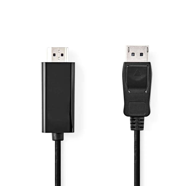 Displayport-kabel | DisplayPort Hane | HDMI™ Kontakt | 1080p | Nickelplaterad | 1.00 m | Rund | PVC | Svart | Label