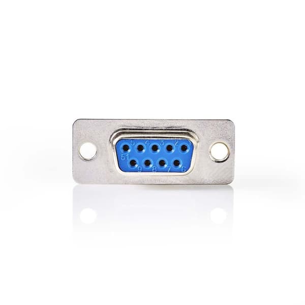D-Sub chassimontering | D-SUB 9-Pin Hona | Silver | Låda
