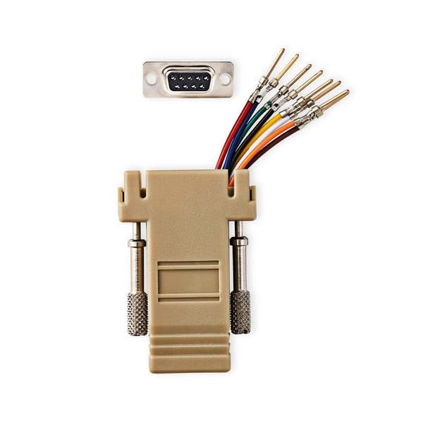 Seriel adapter | Adapter | D-SUB 9-Pin han | RJ45 Hun | Nikkelplateret | Elfenben | Box