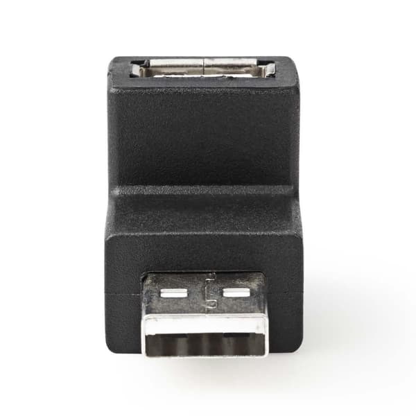 USB-A Adapter | USB 2.0 | USB-A Hane | USB-A Hona | 480 Mbps | Rund | Nickelplaterad | PVC | Svart | Låda