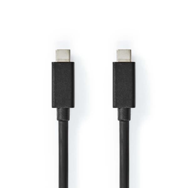 USB kaapeli | USB 3.2 Gen 2x2 | USB-C™ Uros | USB-C™ Uros | 100 W | 4K@60Hz | 20 Gbps | Niklattu | 1.00 m | Pyöreä | PVC | Musta | Laatikko