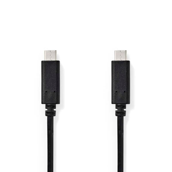 USB-kabel | USB 3.2 Gen 1 | USB-C™ Hane | USB-C™ Hane | 60 W | 4K@60Hz | 5 Gbps | Nickelplaterad | 3.00 m | Rund | PVC | Svart | Låda
