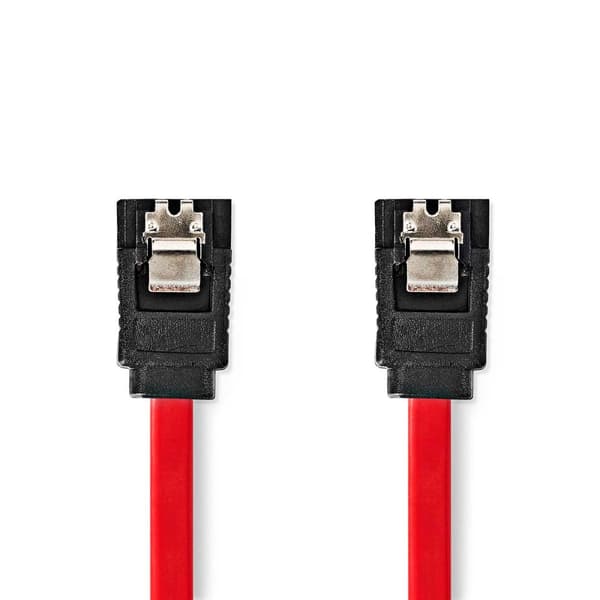 SATA kabel | 1.5 Gbps | SATA 7-Pin Hona | SATA 7-Pin Hona | Nickelplaterad | 0.50 m | Platt | PVC | Röd | Låda