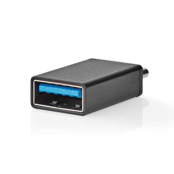 USB-C™ Adapter | USB 3.2 Gen 1 | USB-C™ Hane | USB-A Hona | 5 Gbps | OTG | Rund | Nickelplaterad | Svart | Låda
