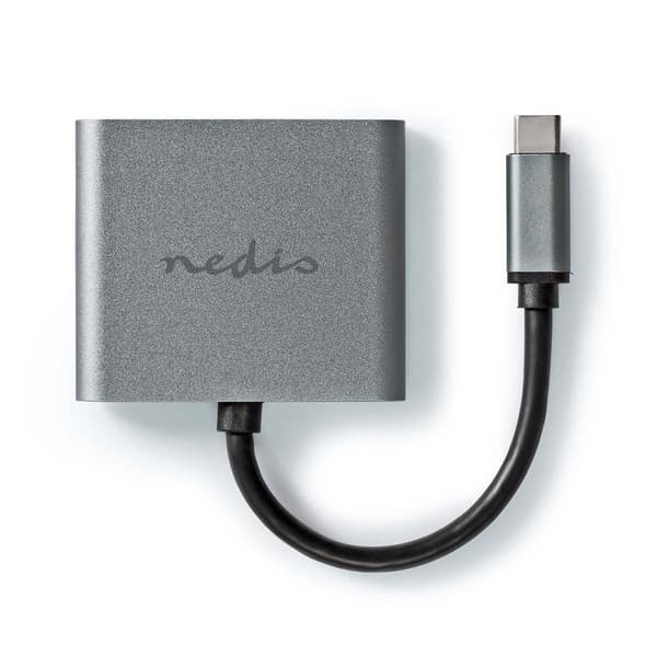 USB-C™ Adapter | USB 3.2 Gen 1 | USB-C™ Hann | 2x HDMI™ | 4K@30Hz | 0.10 m | Rund | Nikkel belagt | PVC | Sort | Boks