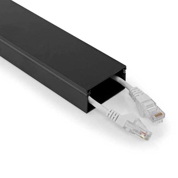 Kabel Management | Kanal | 1 stk. | Maksimal tykkelse på kabel: 25 mm | Aluminium | Sort