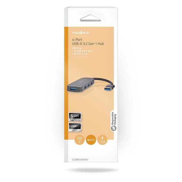 USB-keskitin | USB-A Uros | 4x USB A Female | 4-Porttinen port(s) | USB 2.0 / USB 3.2 Gen 1 | USB Virta