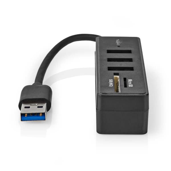 USB-hub | USB-A Han | 3x USB A Hun | 5-Port port(s) | USB 3.2 Gen 1 | USB Drevet | 5 Gbps | SD & MicroSD