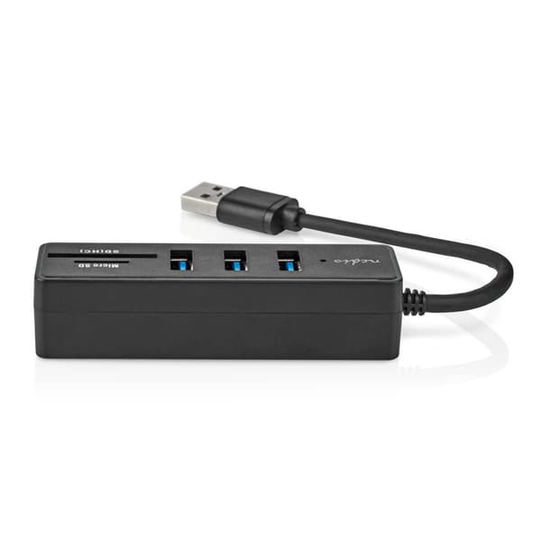 USB-hub | USB-A Han | 3x USB A Hun | 5-Port port(s) | USB 3.2 Gen 1 | USB Drevet | 5 Gbps | SD & MicroSD