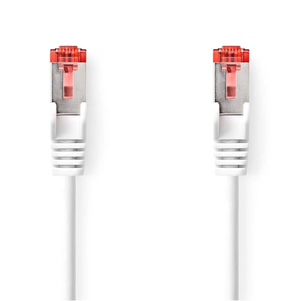 CAT6a nätverkskabel | S/FTP | RJ45 hane | RJ45 hane | 2.00 m | Rund | LSZH | Vit | Låda