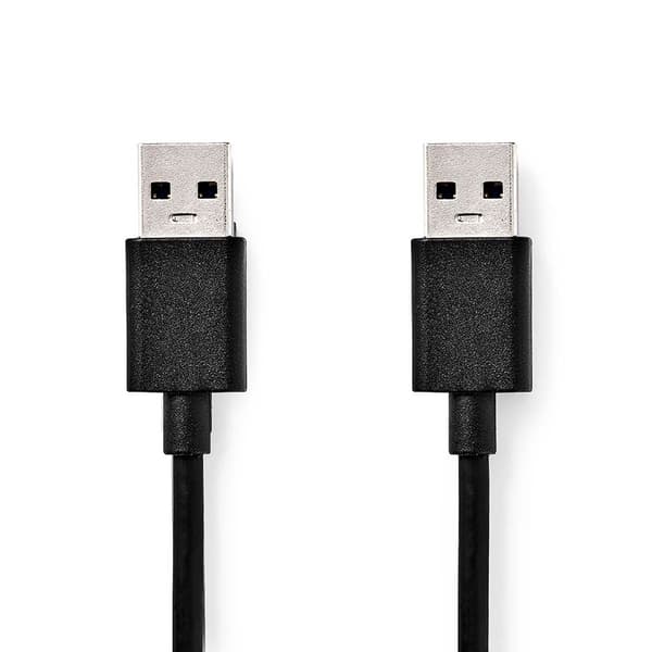 USB-kabel | USB 3.2 Gen 1 | USB-A Hane | USB-A Hane | 5 Gbps | Nickelplaterad | 1.00 m | Rund | PVC | Svart | Låda
