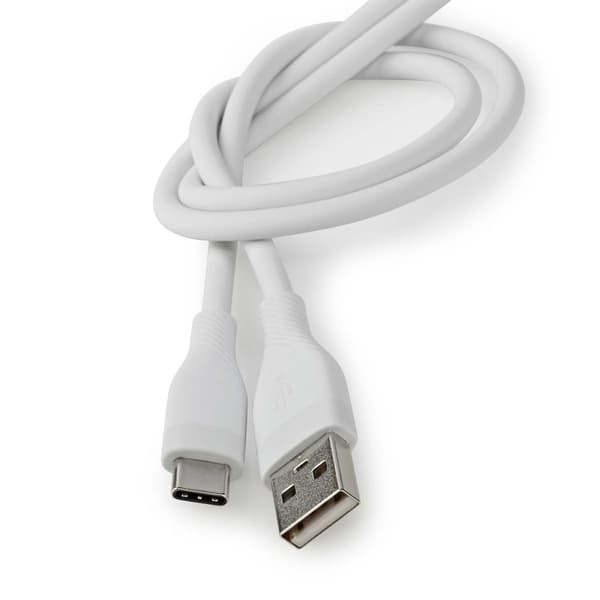 USB-kabel | USB 2.0 | USB-A Hane | USB-C™ Hane | 15 W | 480 Mbps | Nickelplaterad | 1.50 m | Rund | Silikon | Vit | Låda