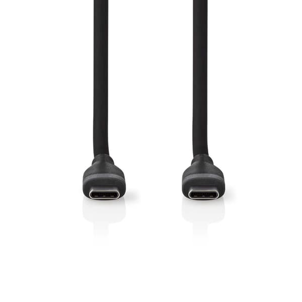 USB-kabel | USB 2.0 | USB-C™ Hane | USB-C™ Hane | 60 W | 480 Mbps | Nickelplaterad | 1.50 m | Rund | Silikon | Svart | Låda