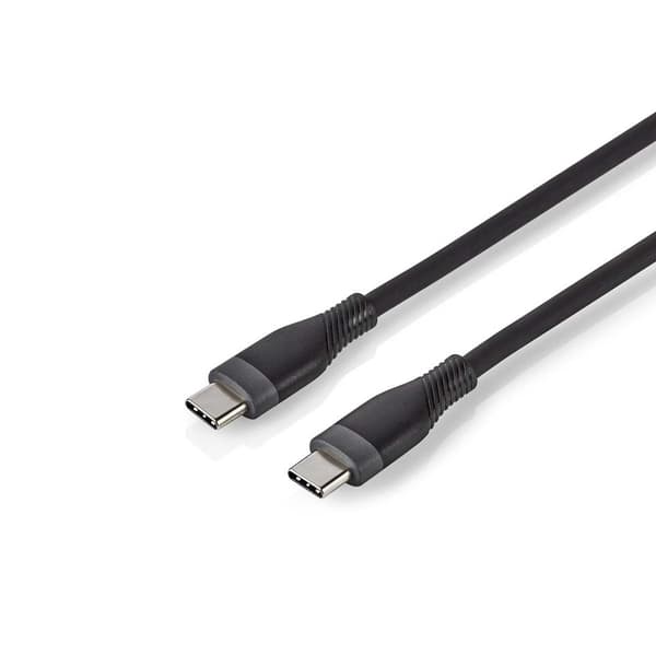 USB-kabel | USB 2.0 | USB-C™ Hane | USB-C™ Hane | 60 W | 480 Mbps | Nickelplaterad | 1.50 m | Rund | Silikon | Svart | Låda