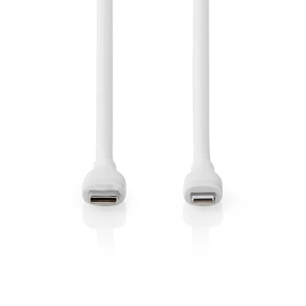 Lightning Kabel | USB 2.0 | Apple Lightning 8-Pinners | USB-C™ Hann | 480 Mbps | Nikkel belagt | 1.50 m | Rund | Silikon | Hvit | Boks