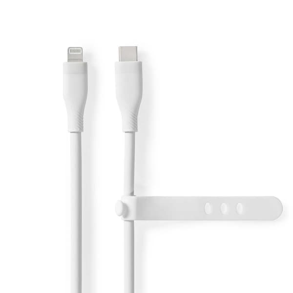 Lightning Kabel | USB 2.0 | Apple Lightning 8-Pinners | USB-C™ Hann | 480 Mbps | Nikkel belagt | 1.50 m | Rund | Silikon | Hvit | Boks