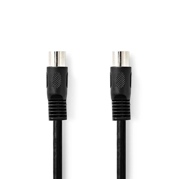 DIN Audio kabel | DIN 5-Pin Han | DIN 5-Pin Han | Nikkelplateret | 2.00 m | Runde | PVC | Sort | Label