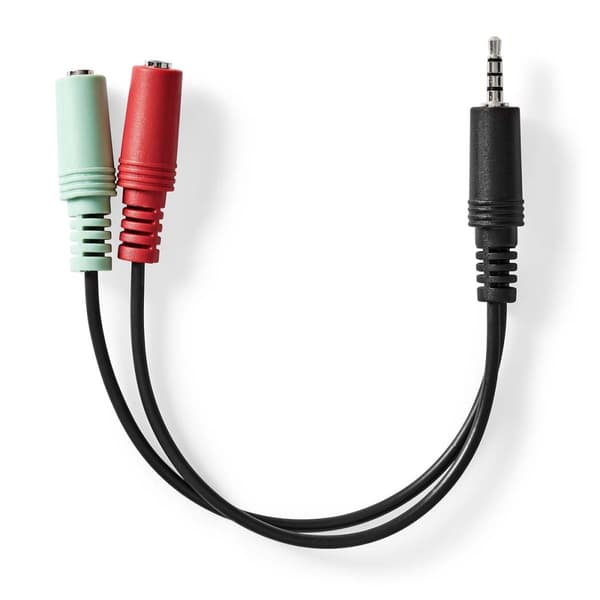 Stereo Audio kabel | 3.5 mm Hanstik | 2 x 3.5 mm Hunstik | Nikkelplateret | 0.20 m | Runde | Antracit | Box