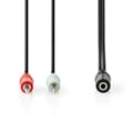 Miniatyrbillede 3 af 6: Stereo Audio kabel | 3.5 mm Hunstik | 2 x 3,5 mm Hanstik | Guldplateret | 0.12 m | Runde | Box