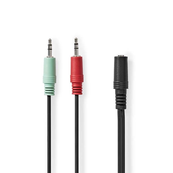 Stereo Audio kabel | 3.5 mm Hunstik | 2 x 3,5 mm Hanstik | Guldplateret | 0.12 m | Runde | Box