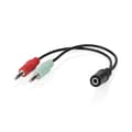 Miniatyrbillede 5 af 6: Stereo Audio kabel | 3.5 mm Hunstik | 2 x 3,5 mm Hanstik | Guldplateret | 0.12 m | Runde | Box