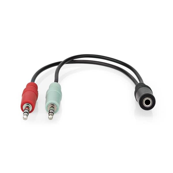 Stereo Audio kabel | 3.5 mm Hunstik | 2 x 3,5 mm Hanstik | Guldplateret | 0.12 m | Runde | Box