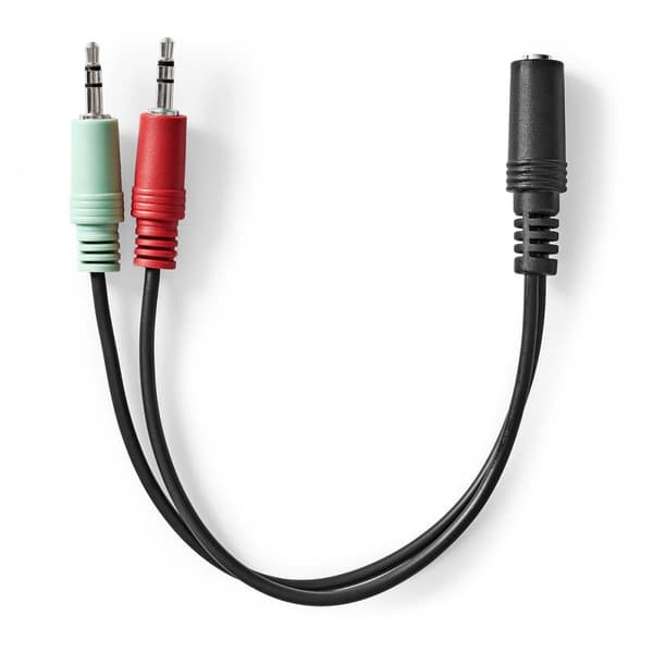 Stereo Audio kabel | 3.5 mm Hunstik | 2 x 3,5 mm Hanstik | Guldplateret | 0.12 m | Runde | Box
