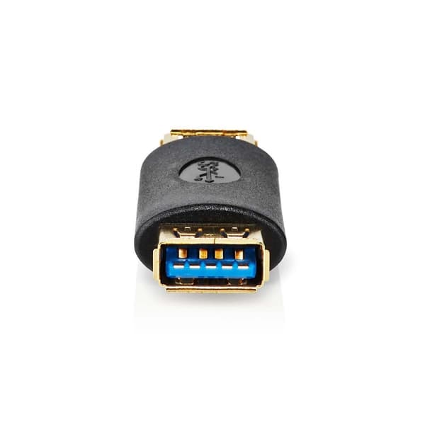 USB-A Adapter | USB 3.2 Gen 1 | USB-A Hun | USB-A Hun | 5 Gbps | Runde | Guldplateret | Antracit | Box