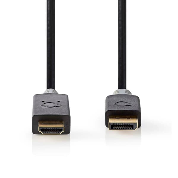 Displayport-kabel | DisplayPort Hane | HDMI™ Kontakt | 4K@30Hz | Guldplaterad | 3.00 m | Rund | PVC | Antracit | Låda