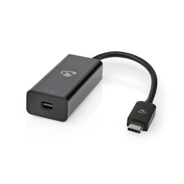 USB-C™ Adapter | USB 3.2 Gen 1 | USB-C™ Han | Mini DisplayPort Hunstik | 8K@60Hz | 0.20 m | Runde | Nikkelplateret | PVC | Sort | Box